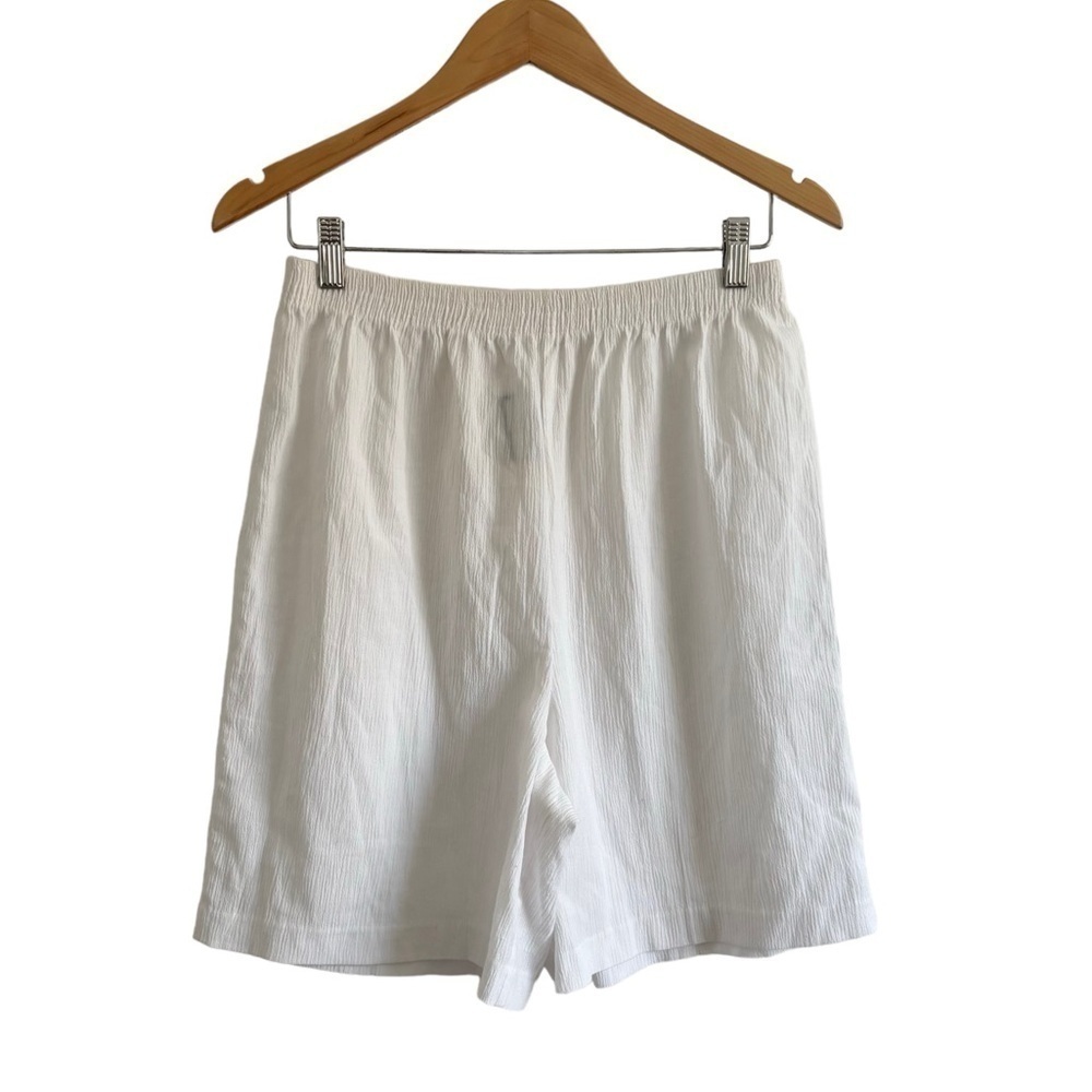 Vintage Cotton High Waisted Textured Elastic Shorts